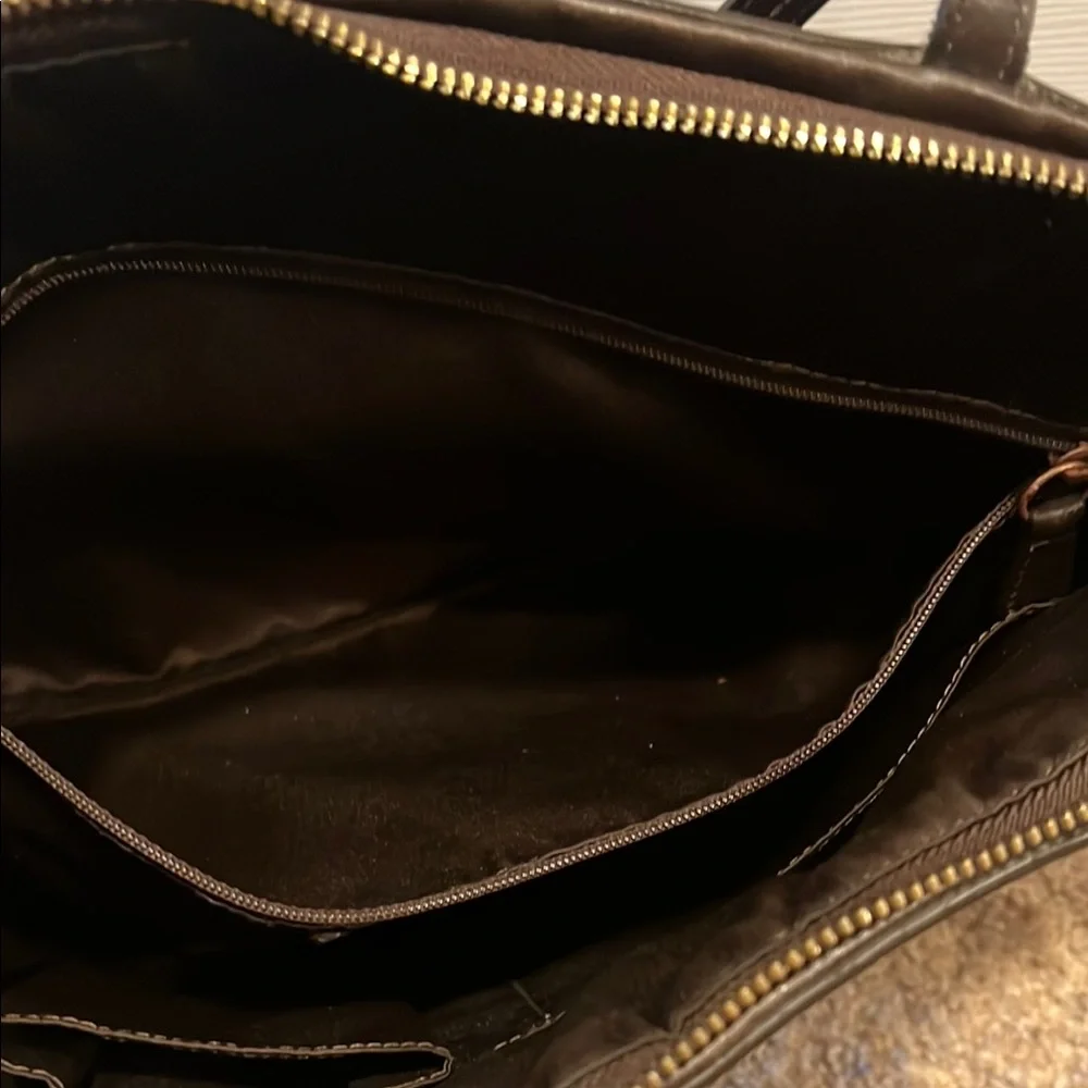 Coach Brown and Tan Signature Tote with Leather Accents - Picture 5 of 7